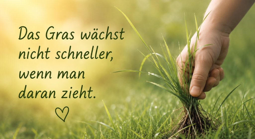 Gras an dem gezogen wird Bild mit Gras